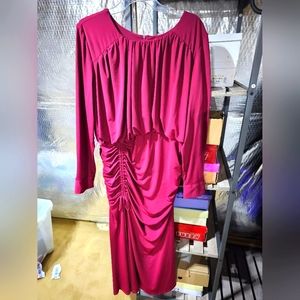 Long sleeve, draped Midnight Velvet dress